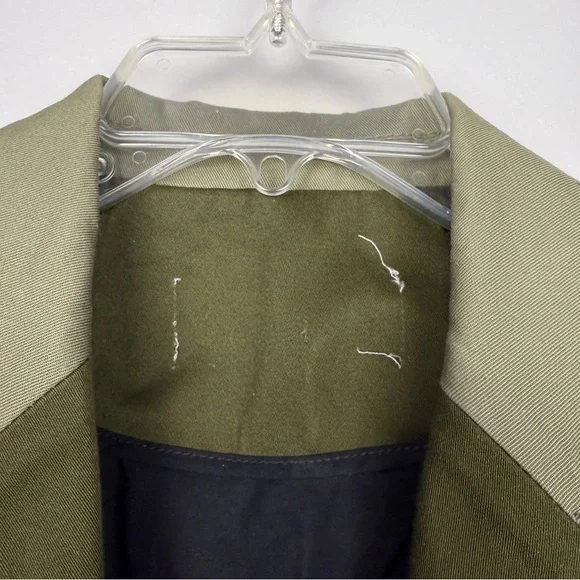 Loewe Green Colorblock Cotton Military Long Jacket - Picture 6 of 7